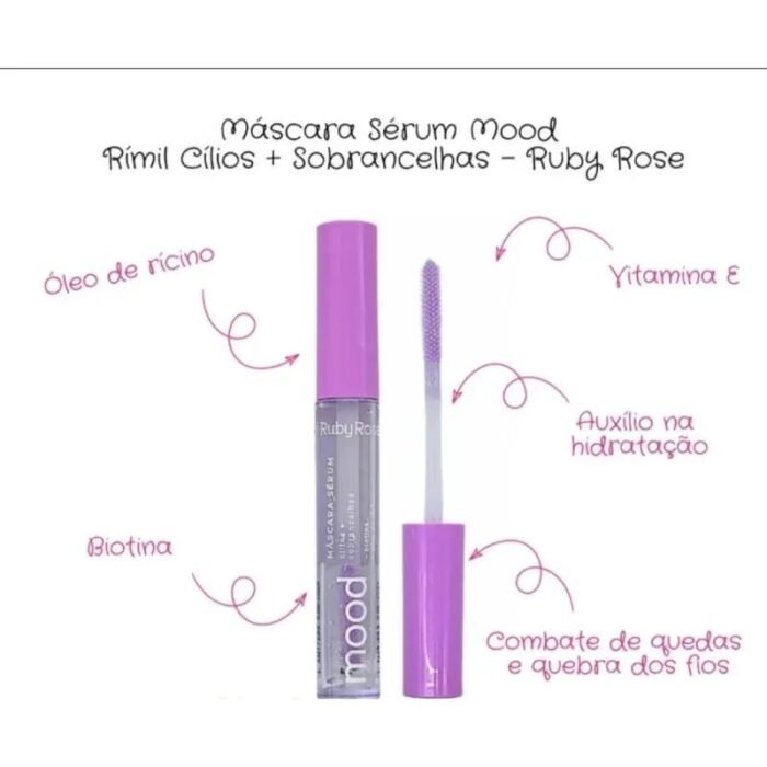 Máscara Sérum Cílios e Sobrancelhas Mood Incolor Ruby Rose - Imagem 2