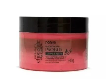 Esfoliante Corpo e Rosto Bem Me Quero Proibida Chocolate com Pimenta 240g Poran