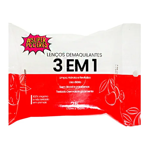 Lenço Demaquilante 3 em 1 Super Poderes – Limpeza, Hidratação e Praticidade - Imagem 1
