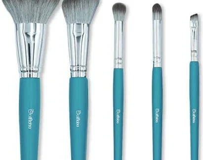 Kit 5 Pincéis de Maquiagem – Coleção Água Cristalina – Dolfinha